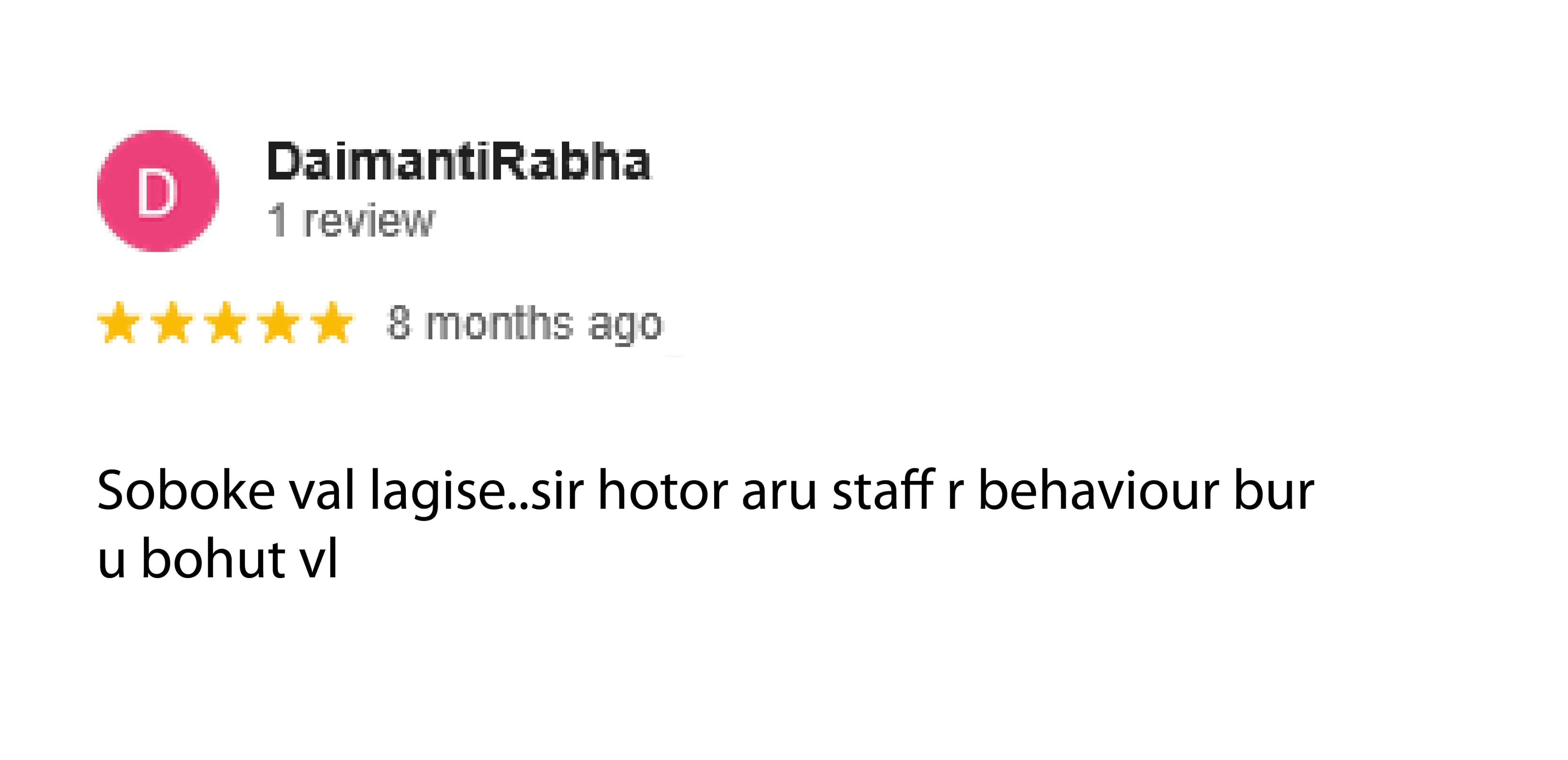 Customer review screenshot