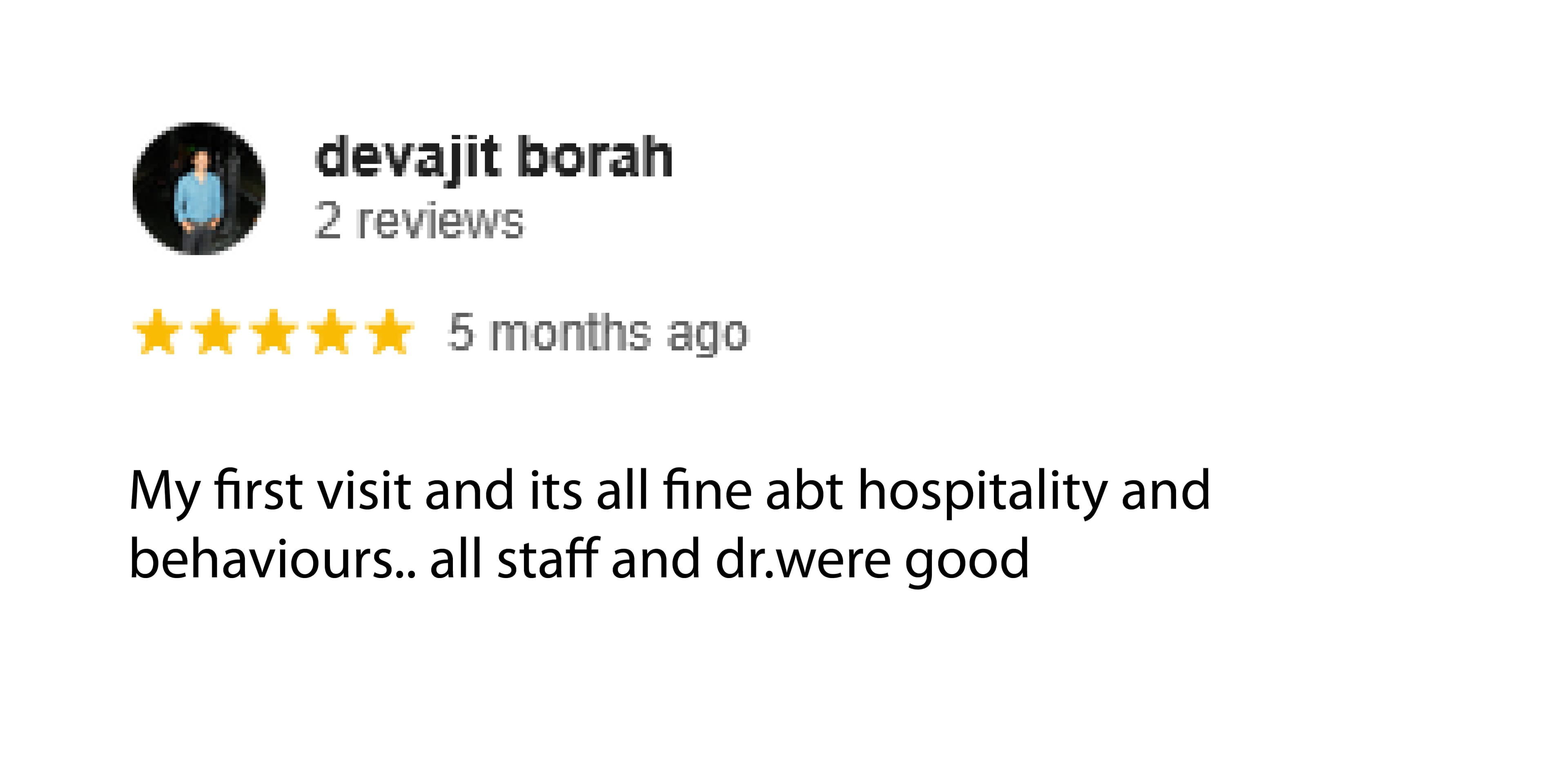 Customer review screenshot